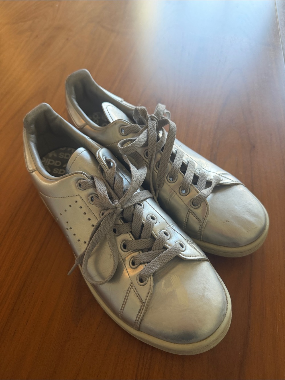 adidas Stan smith x raf simons Men's Metallic Silver Low-Top Sneakers